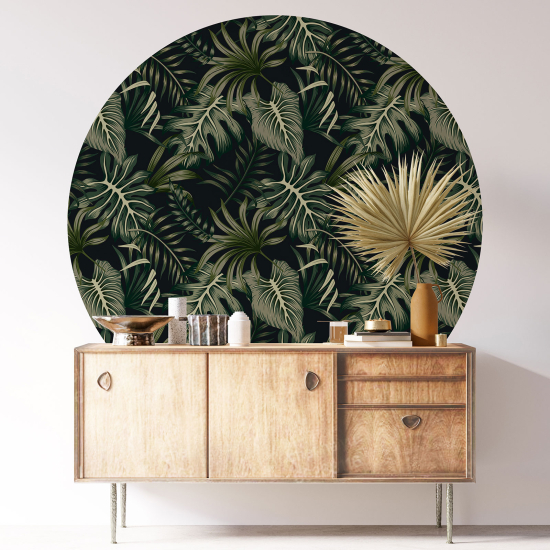 Vinilo Adhesivo Decorativo Redondo - Motivo botánico