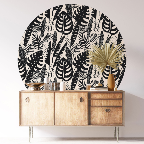 Vinilo Adhesivo Decorativo Redondo - Motivo botánico