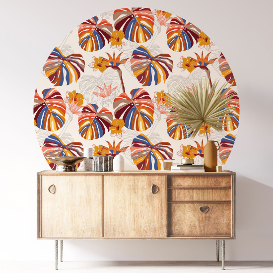 Vinilo Adhesivo Decorativo Redondo - Motivo botánico