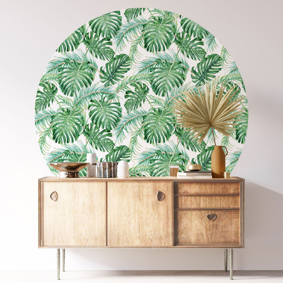 Vinilo Adhesivo Decorativo Redondo - Motivo botánico