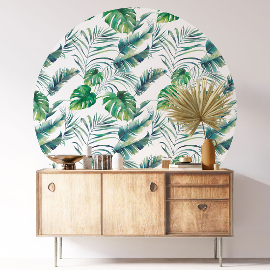 Vinilo Adhesivo Decorativo Redondo - Motivo botánico
