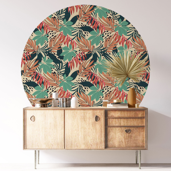 Vinilo Adhesivo Decorativo Redondo - Motivo botánico