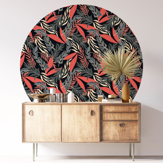 Vinilo Adhesivo Decorativo Redondo - Motivo botánico
