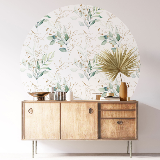 Vinilo Adhesivo Decorativo Redondo - Motivo botánico