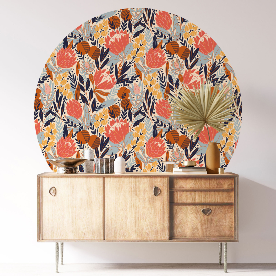 Vinilo Adhesivo Decorativo Redondo - Motivo botánico
