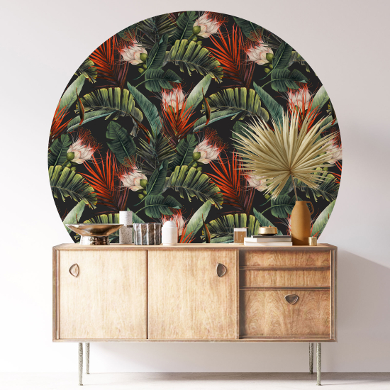 Vinilo Adhesivo Decorativo Redondo - Motivo botánico