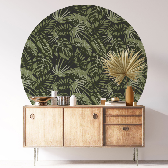 Vinilo Adhesivo Decorativo Redondo - Motivo botánico