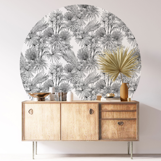 Vinilo Adhesivo Decorativo Redondo - Motivo botánico
