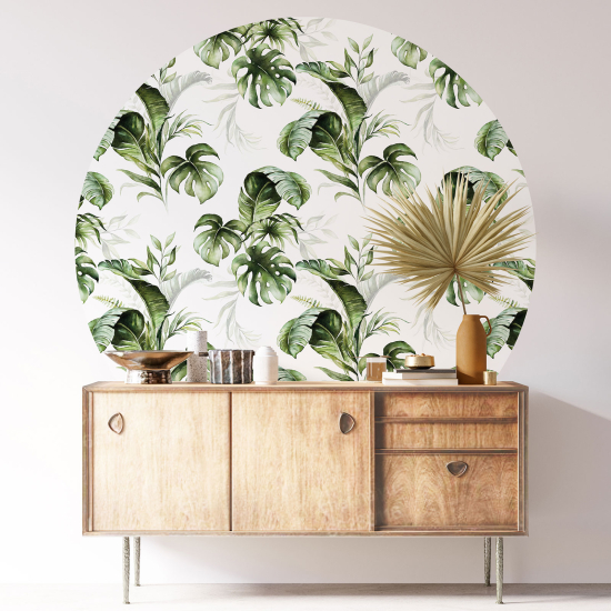 Vinilo Adhesivo Decorativo Redondo - Motivo botánico