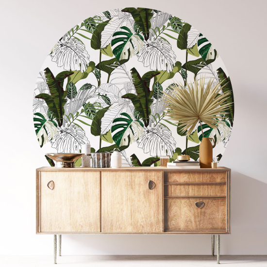 Vinilo Adhesivo Decorativo Redondo - Motivo botánico
