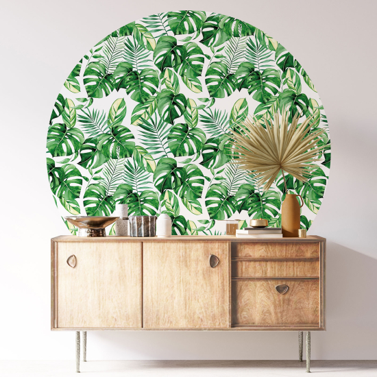 Vinilo Adhesivo Decorativo Redondo - Motivo botánico
