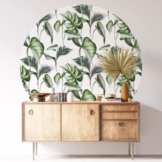 Vinilo Adhesivo Decorativo Redondo - Motivo botánico