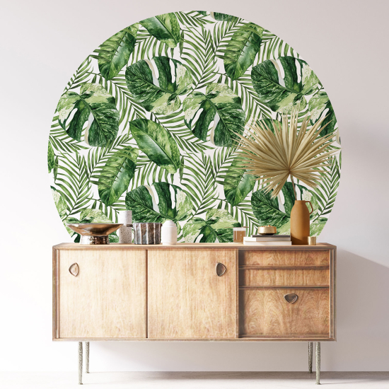Vinilo Adhesivo Decorativo Redondo - Motivo botánico