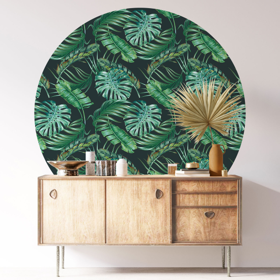 Vinilo Adhesivo Decorativo Redondo - Motivo botánico