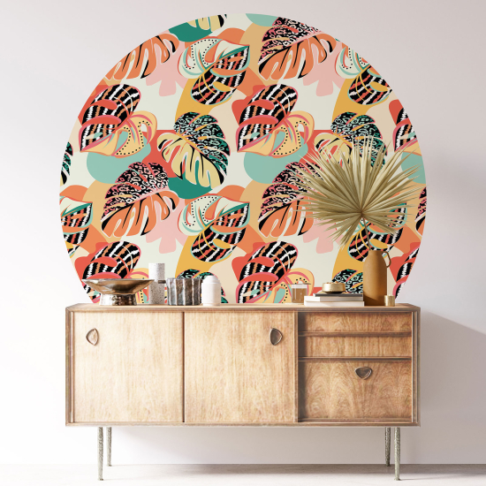 Vinilo Adhesivo Decorativo Redondo - Motivo botánico