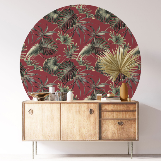 Vinilo Adhesivo Decorativo Redondo - Motivo botánico