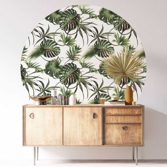 Vinilo Adhesivo Decorativo Redondo - Motivo botánico