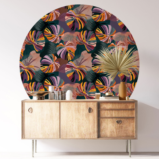 Vinilo Adhesivo Decorativo Redondo - Motivo botánico