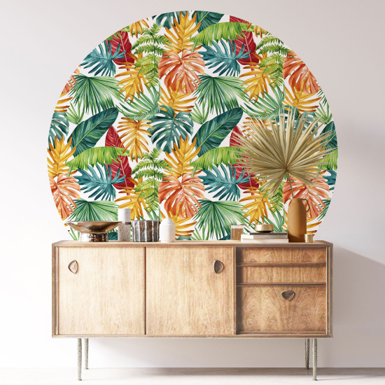 Vinilo Adhesivo Decorativo Redondo - Motivo botánico