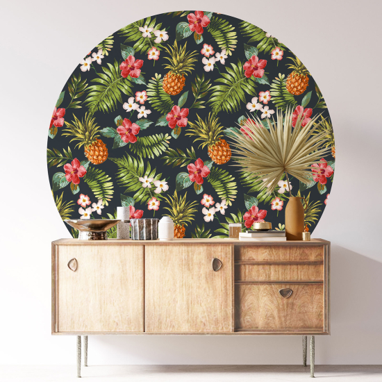 Vinilo Adhesivo Decorativo Redondo - Motivo botánico