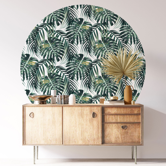 Vinilo Adhesivo Decorativo Redondo - Motivo botánico
