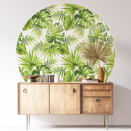 Vinilo Adhesivo Decorativo Redondo - Motivo botánico