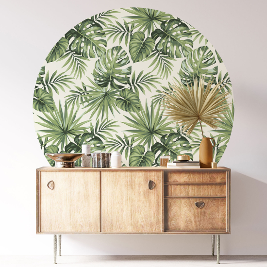 Vinilo Adhesivo Decorativo Redondo - Motivo botánico