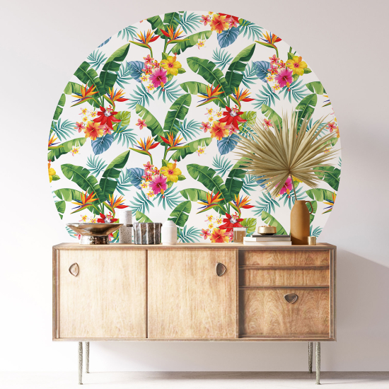 Vinilo Adhesivo Decorativo Redondo - Motivo botánico