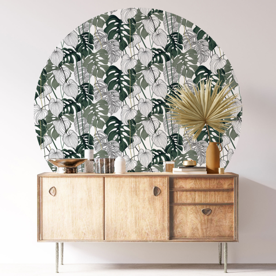 Vinilo Adhesivo Decorativo Redondo - Motivo botánico