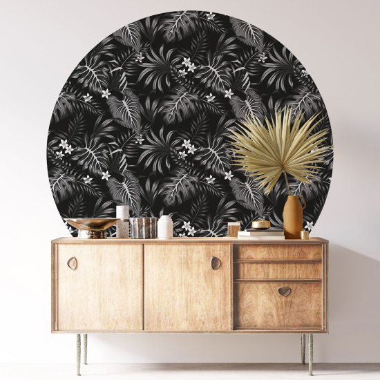 Vinilo Adhesivo Decorativo Redondo - Motivo botánico