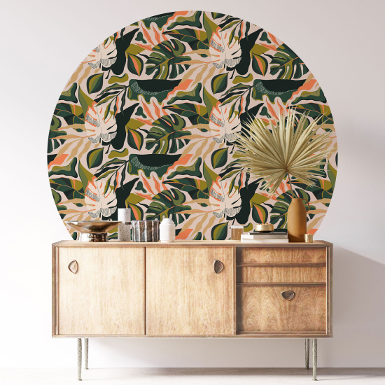Vinilo Adhesivo Decorativo Redondo - Motivo botánico