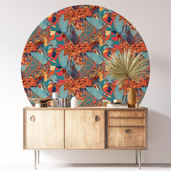 Vinilo Adhesivo Decorativo Redondo - Motivo botánico