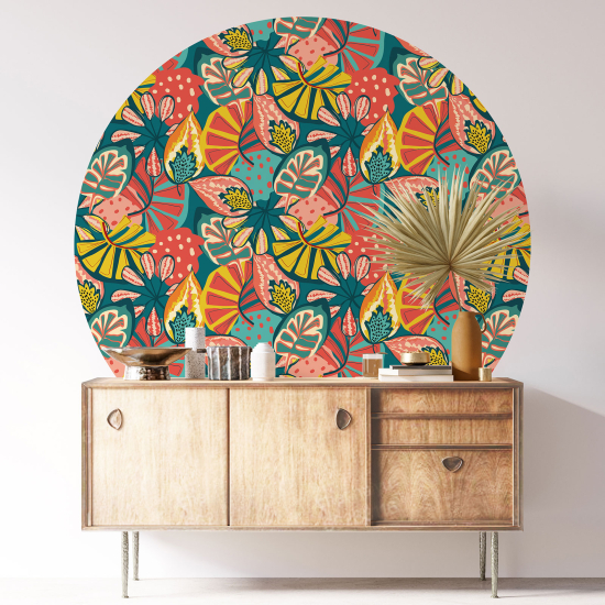 Vinilo Adhesivo Decorativo Redondo - Motivo botánico