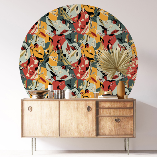 Vinilo Adhesivo Decorativo Redondo - Motivo botánico