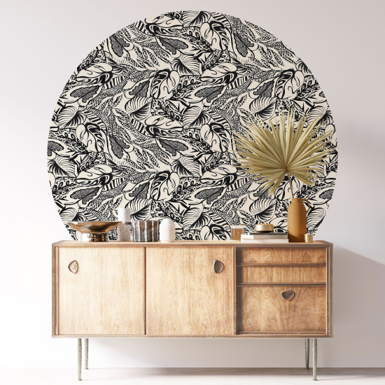 Vinilo Adhesivo Decorativo Redondo - Motivo botánico