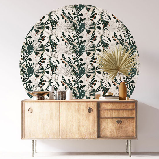 Vinilo Adhesivo Decorativo Redondo - Motivo botánico