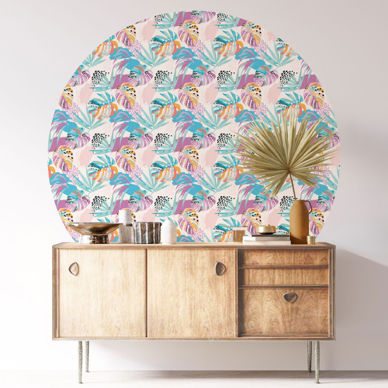 Vinilo Adhesivo Decorativo Redondo - Motivo botánico