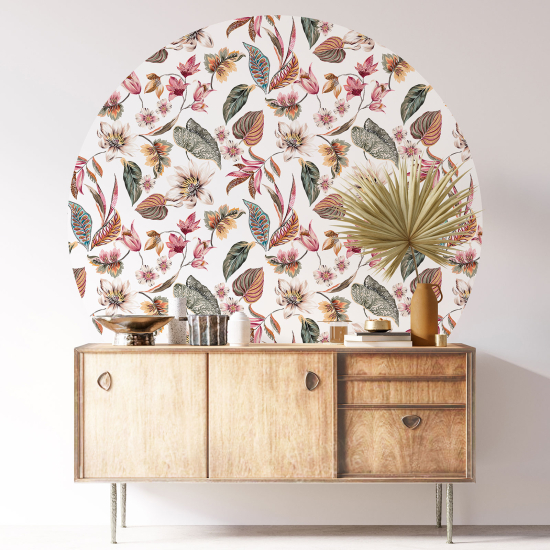Vinilo Adhesivo Decorativo Redondo - Motivo botánico