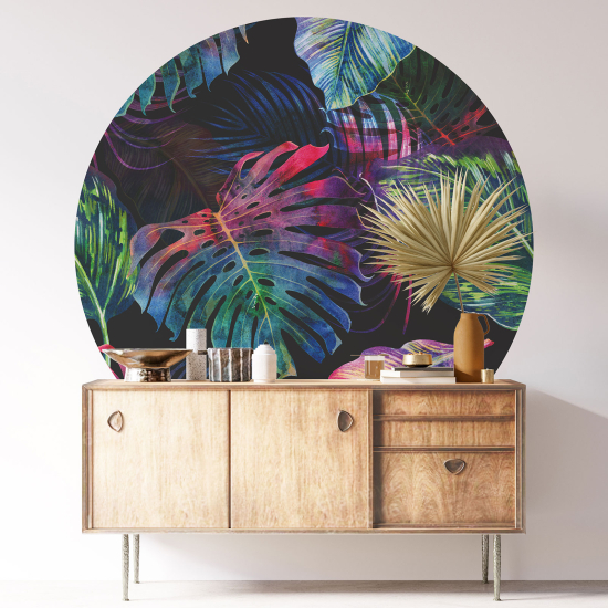 Vinilo Adhesivo Decorativo Redondo - Motivo botánico