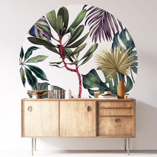 Vinilo Adhesivo Decorativo Redondo - Motivo botánico