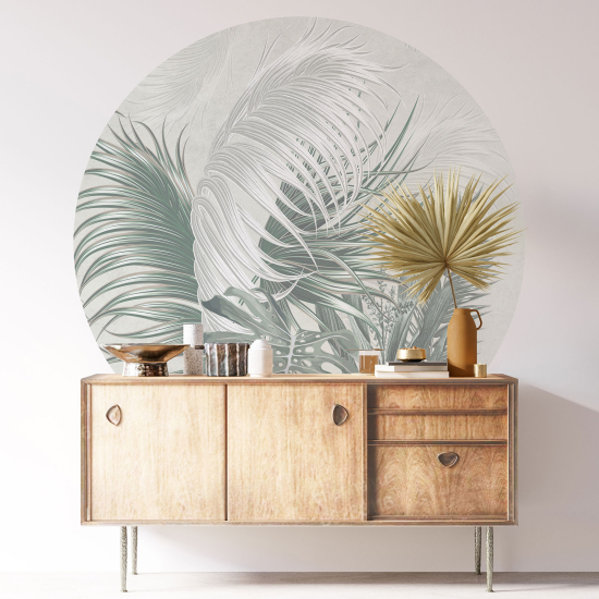 Vinilo Adhesivo Decorativo Redondo - Motivo botánico