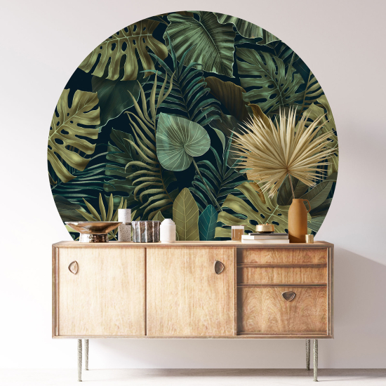Vinilo Adhesivo Decorativo Redondo - Motivo botánico