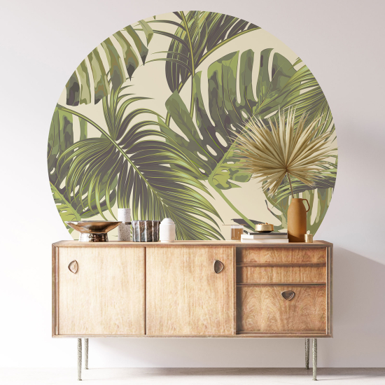 Vinilo Adhesivo Decorativo Redondo - Motivo botánico