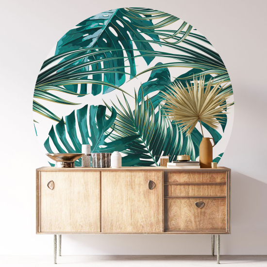Vinilo Adhesivo Decorativo Redondo - Motivo botánico