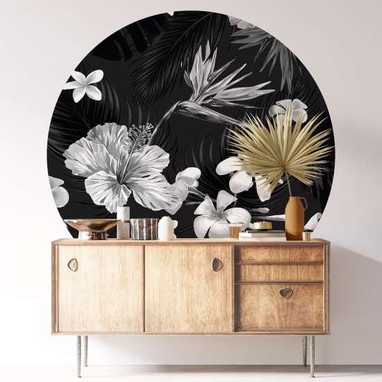 Vinilo Adhesivo Decorativo Redondo - Motivo botánico