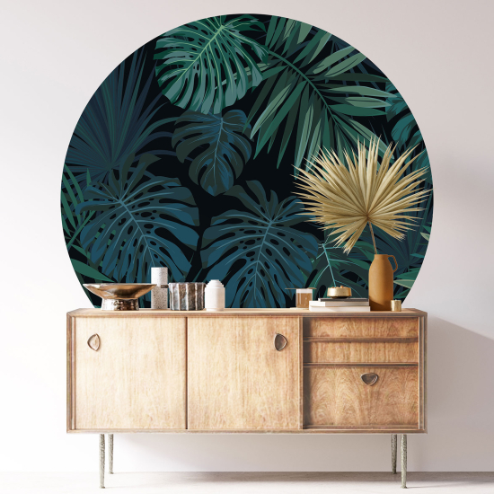 Vinilo Adhesivo Decorativo Redondo - Motivo botánico