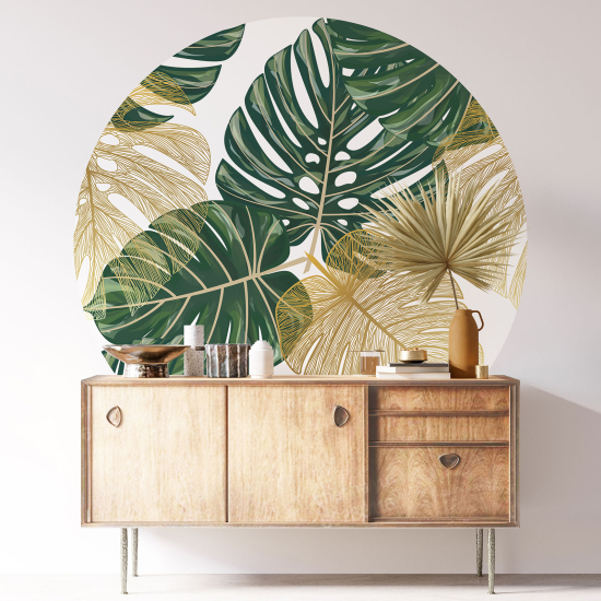 Vinilo Adhesivo Decorativo Redondo - Motivo botánico