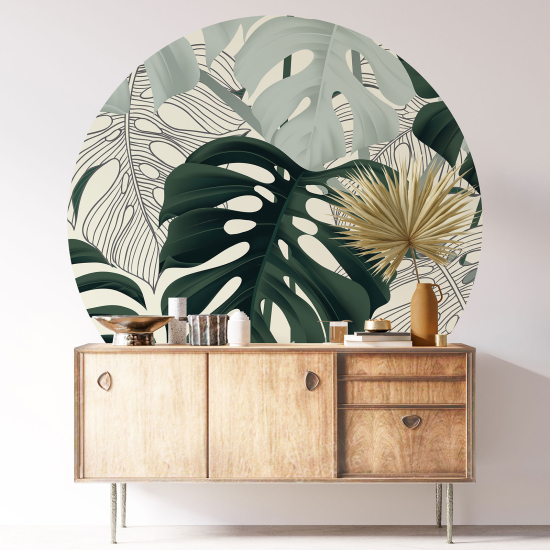 Vinilo Adhesivo Decorativo Redondo - Motivo botánico