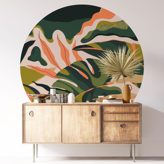 Vinilo Adhesivo Decorativo Redondo - Motivo botánico