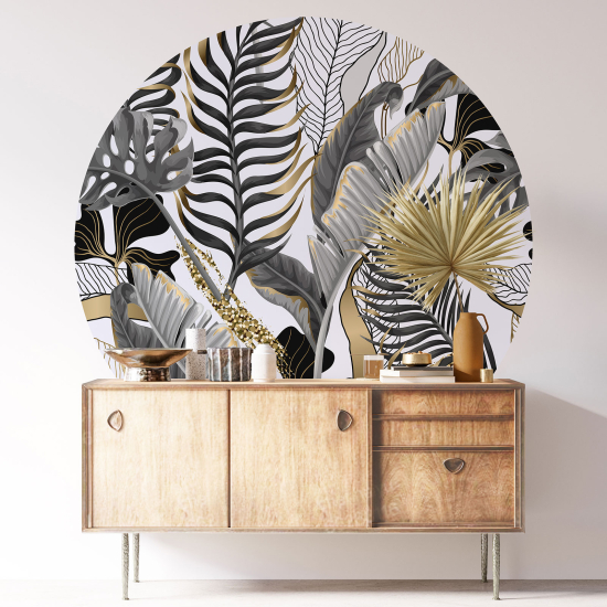 Vinilo Adhesivo Decorativo Redondo - Motivo botánico